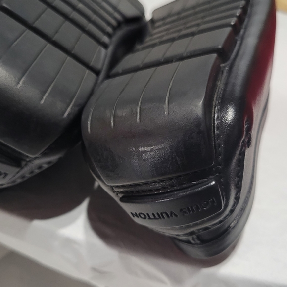 Louis Vuitton Men Black Leather Driver Loafers Size 9 - Picture 13 of 13